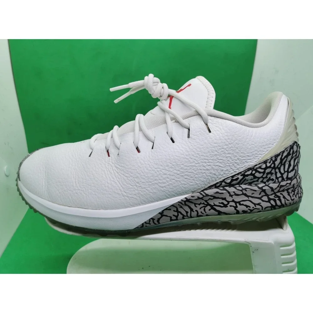 Jordan ADG Golf Shoes Mens Size 9 White Cement Elephant Spikeless AR7995-100